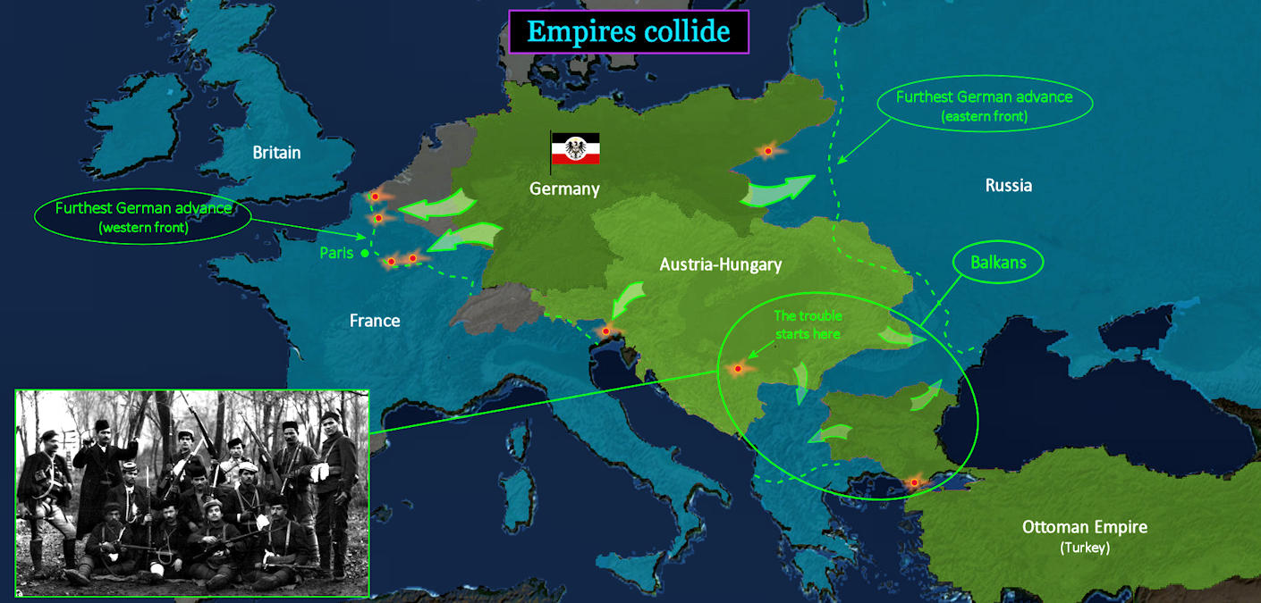 World War One, 1914-1918 map